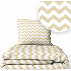 Ankras Cover set -  2 pcs - 135x100, 40x60 - ZIGZAG - BEIGE