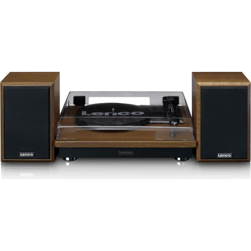 Lenco vinüülplaadimängija koos kõlaritega, puidust – LS-100WD