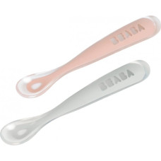 Beaba / Red Castle Silikona baro&scaron;anas karotī&scaron;u komplekts, 1.&nbsp;izmērs PINK (4 + mēn.), 2&nbsp;gab.