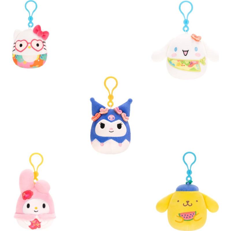 Squishmallows Hello Kitty W25 kinnitatav plüüšmänguasi, 8 cm