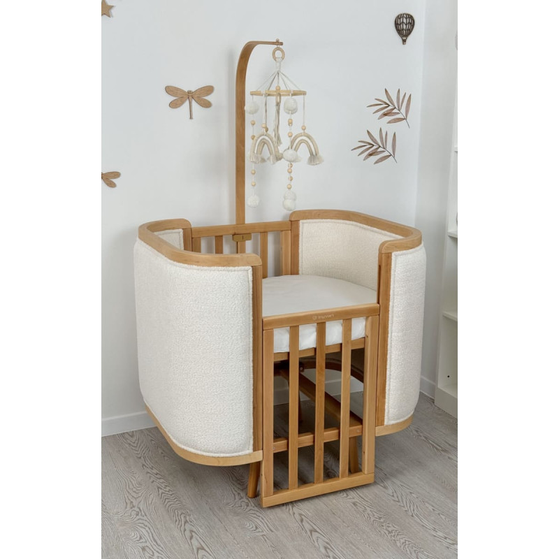 Ingvart Boho beebivoodi bouclé-kangaga — mõõdud: 70×90 cm / 70×134 cm (värv valitav)