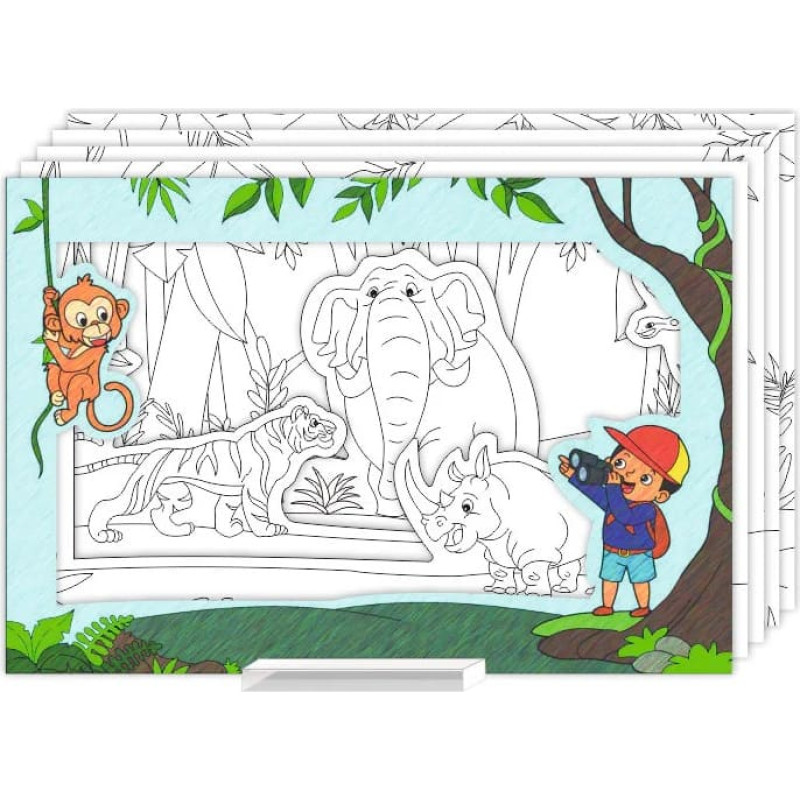 3D pildi joonistuskomplekt Dzungel