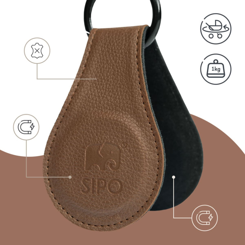 SIPO magnetic clips 2pcs brown SCA-15