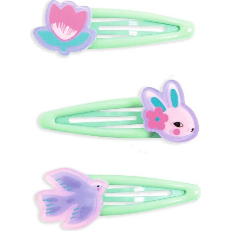 Djeco Plume - Juukseklambrid - Aed (3 tk.)