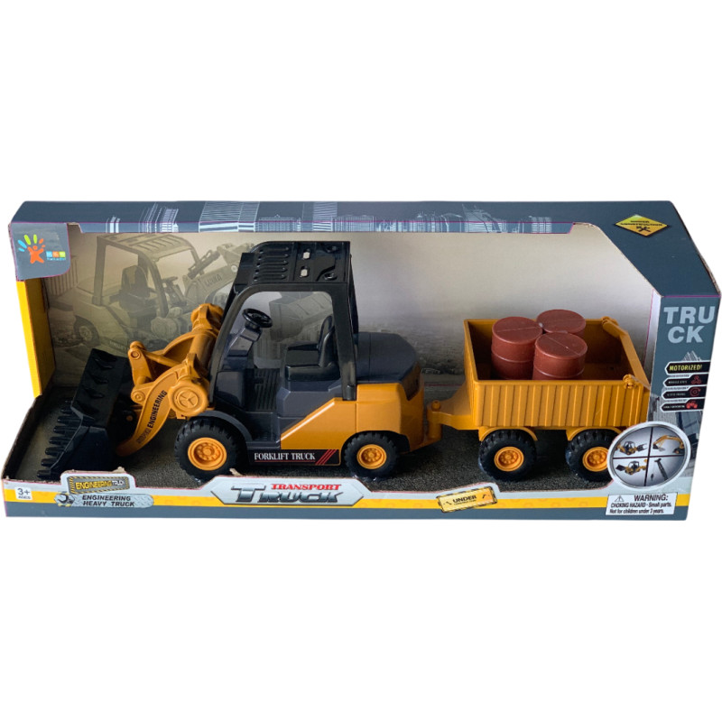 Traktor kopa ja järelkäruga