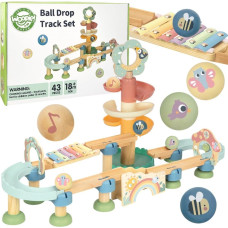 Woopie GREEN Drewniany Tor Kulkowy z Efektami Dźwiękowymi Cymbałki FSC