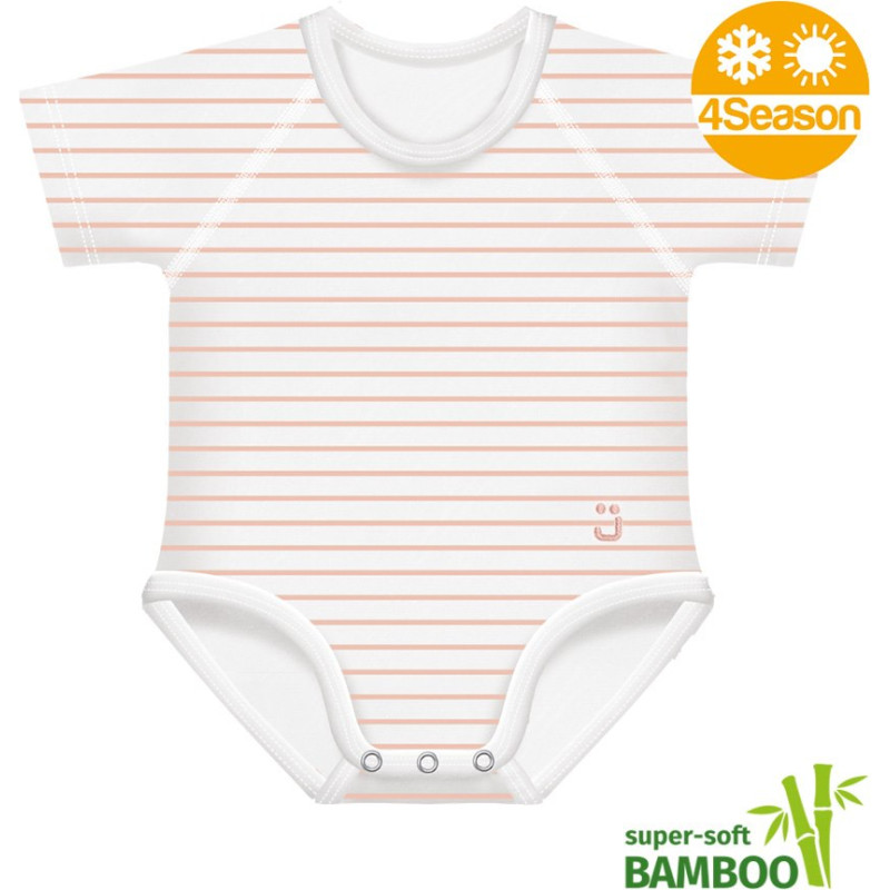 Growing body Bamboo 4Season 0-36m peach stripes