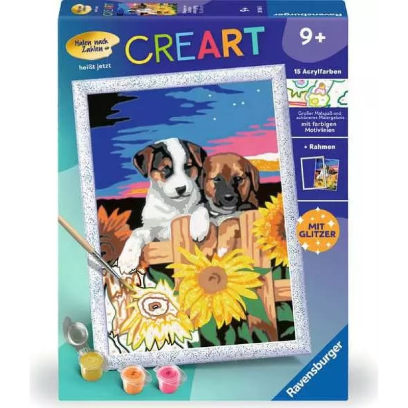 Ravensburger Paint by numbers Glitter 18x24 cm Puppies