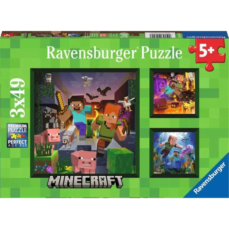 Ravensburger Puzzle 3x49 pcs Minecraft