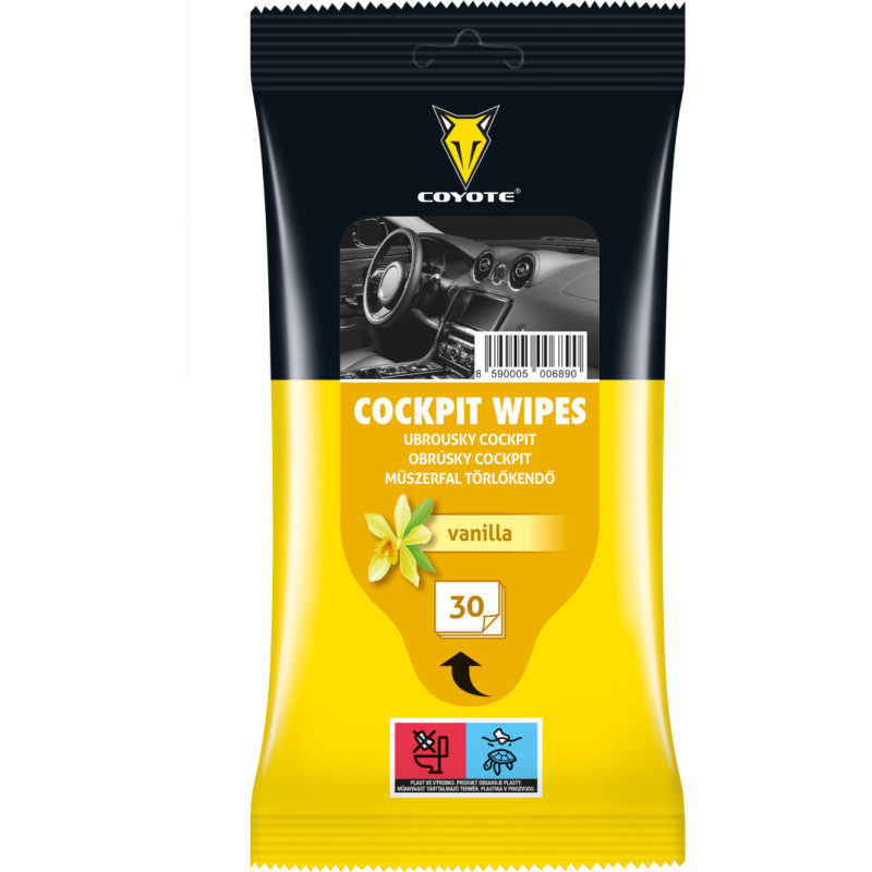 Coyote Cockpit Wipes Vanilla 30 pcs