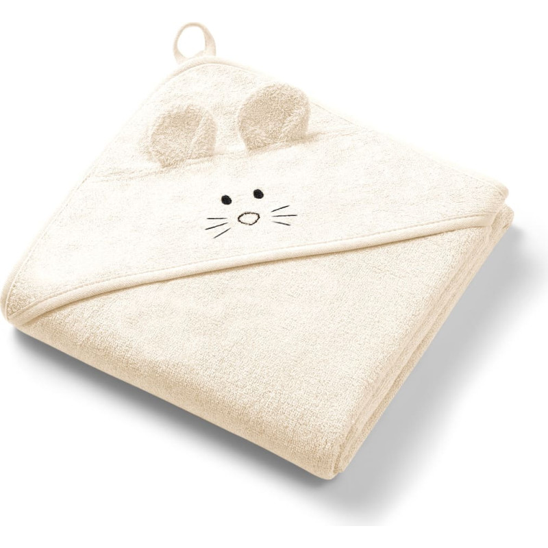 Babyono bamboo hooded towel 100x100cm cream 1553/07