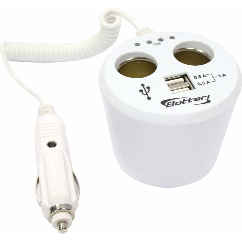 Bottari Double socket can shaped +2USB ports  1 AMP "POWER-STATION"