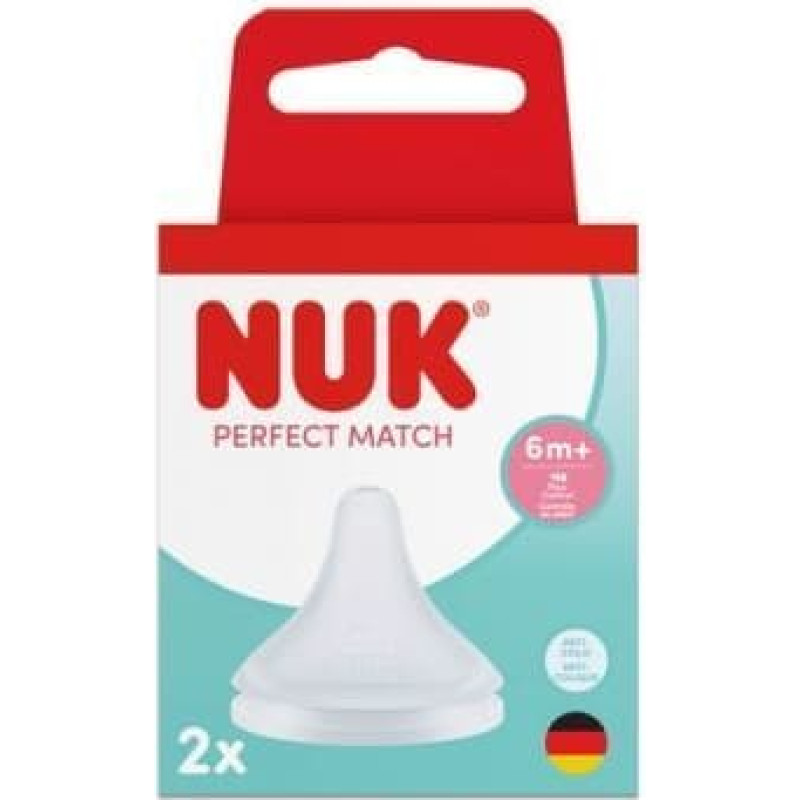 NUK 124034 Smoczek do butelki 2 szt. M silikon FLOW CONTROL