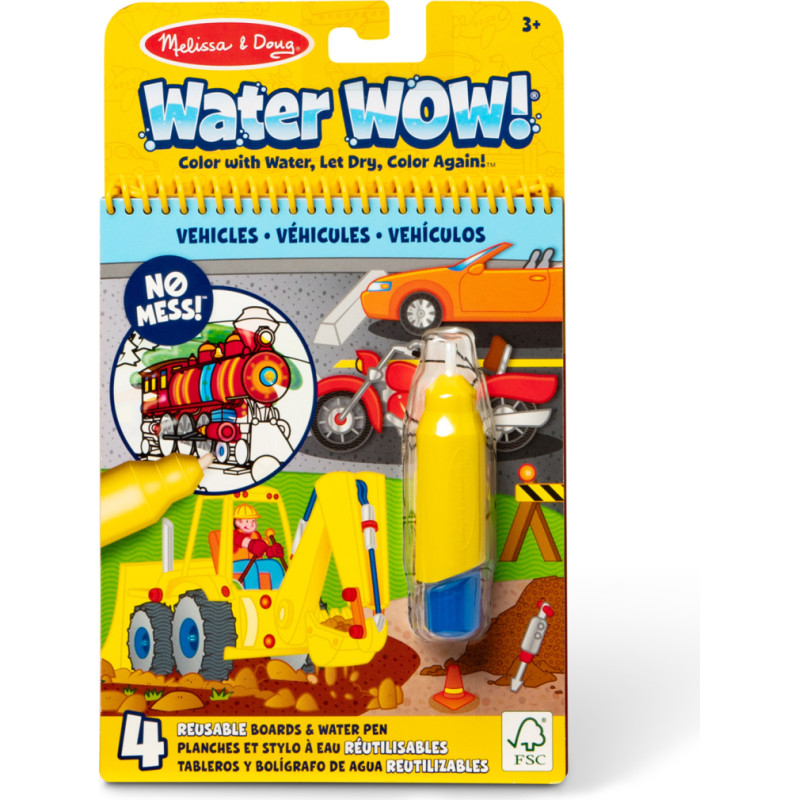 Melissa & Doug WATER WOW! Pie&scaron;imo vandeniu rinkinys &bdquo;Transporto priemonės&ldquo;