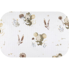 Ega Kids Diaper - 31272 - TETRA PRINT - EGA - MOUSE with BROWN DANDELION - size 70x80 cm