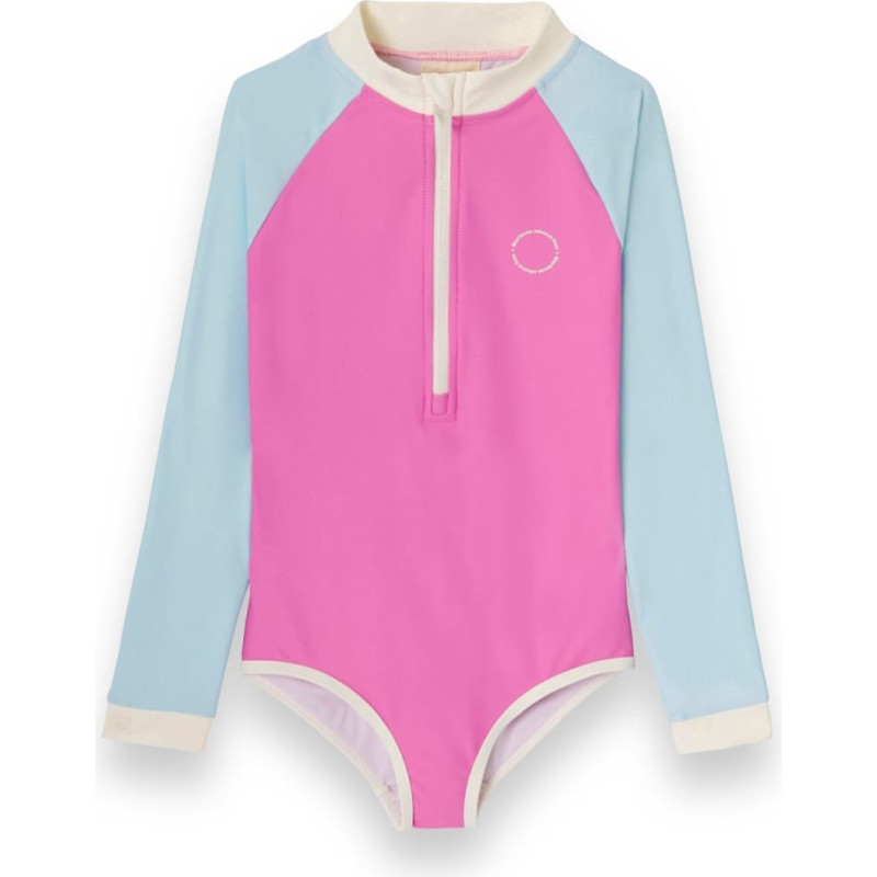 Kietla ICONIC swimsuit with UPF 50+ sun protection fabric and UV sensor, for ages 4&ndash;6, Pink Blue