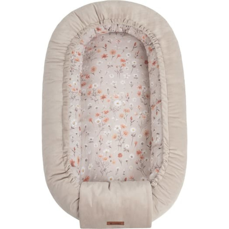 Sensillo BABY NEST VELVET BLOOM BEIGE 80X45
