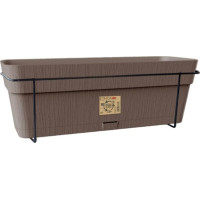 Stefanplast Balkona komplekts ar automātiskās laistī&scaron;anas sistēmu un metāla balstu 50x18x17cm brūns