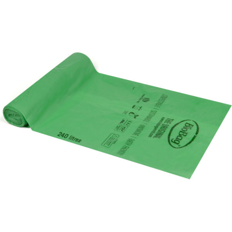 Biobag Atkritumu maisi kompostējami BioBag 240L (12 gab. rullī) 17mkr. 87x150cm zaļi