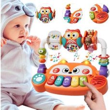 Woopie BABY Interaktywne Pianino Edukacyjne Sensoryczne Lisek LED Grzechotki
