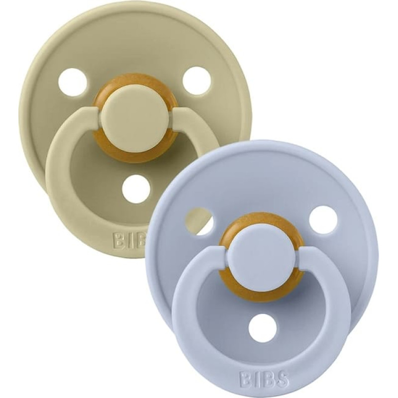 Bibs Colour Round pacifiers Island Khaki/Dusty Blue 6-18m 2pcs
