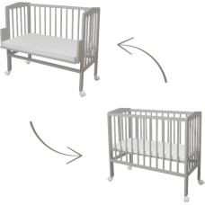 Kõrvalvoodi 2in1 madratsiga Grey, Waldin