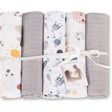 Sensillo TETRA DIAPER 70X80 5-PACK COSMOS GREY