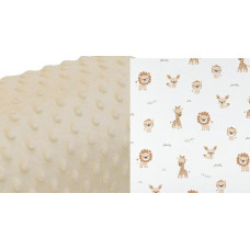 Ankras Bedding set - 6  parts - 120/90/360 - SWEET SAFARI - MINKY - ECRU