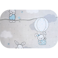 Ega Kids Diaper - 26926 - TETRA PRINT - EGA - LUX -  BUNNY with BALLOONS - BLUE - size 70x80 cm