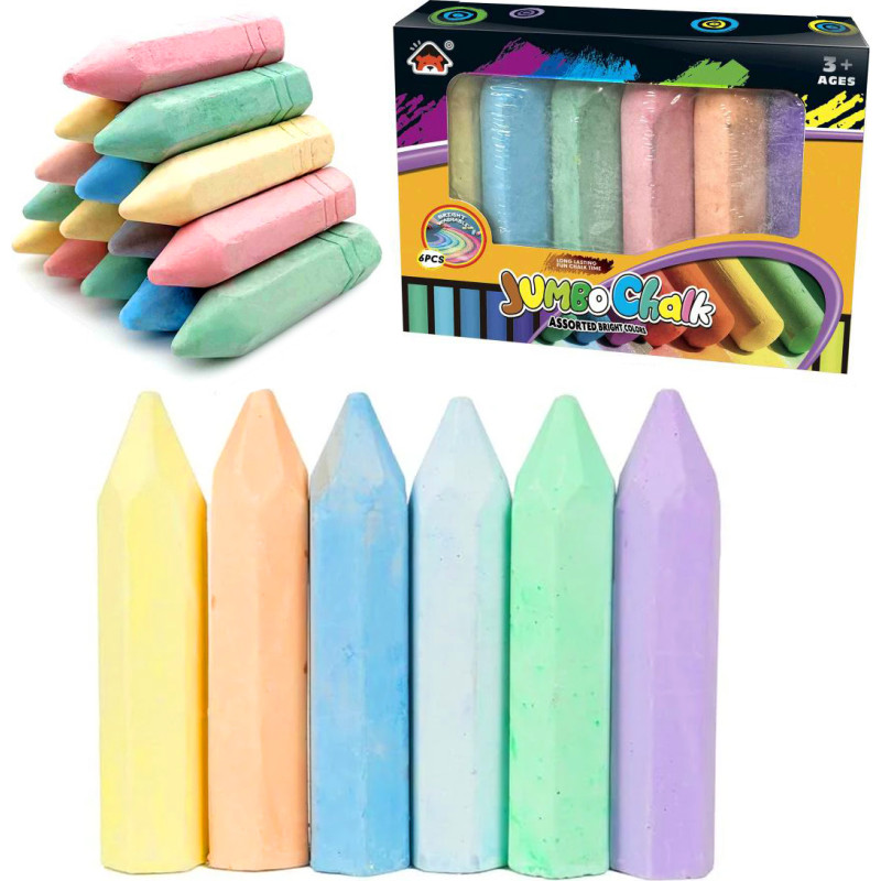 KREDA GRUBA KOLOROWA JUMBO 6 SZTUK