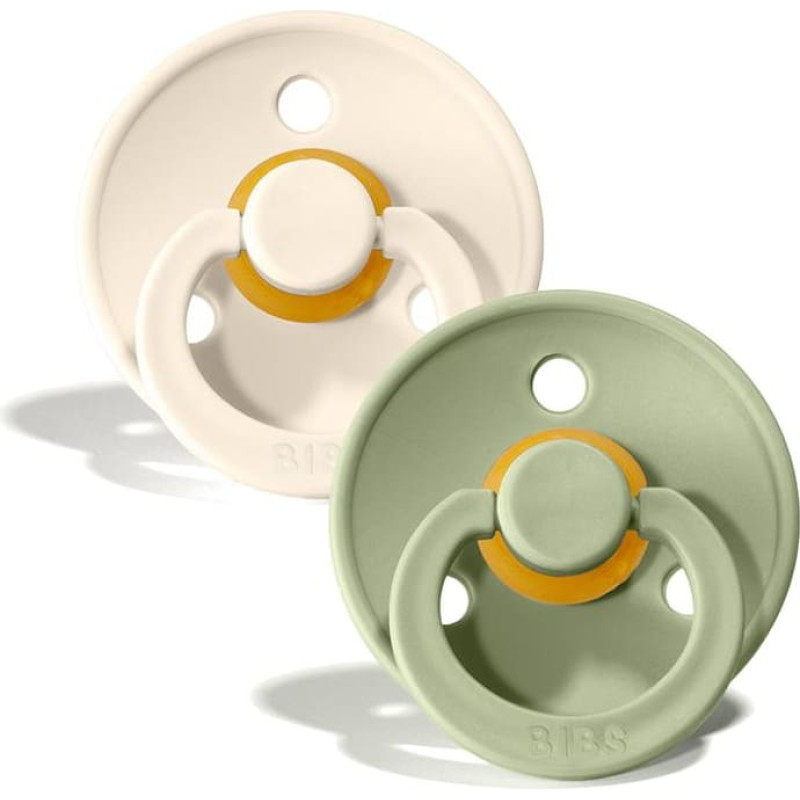 BIBS Colour sümmeetrilised looduslikust kummist lutid Ivory / Sage 6-18m 2tk.
