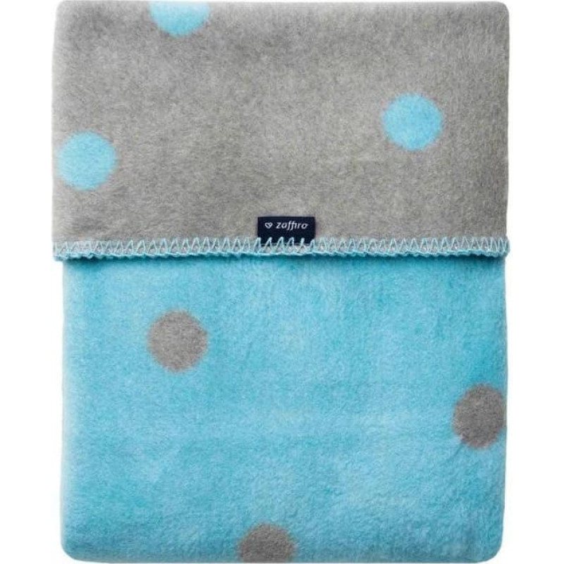 Womar Blanket - WOMAR - COTTON - size 100x150 - GREY / BLUE