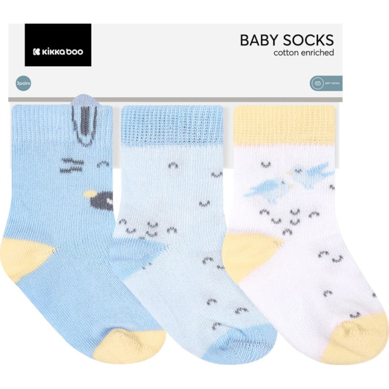 Baby socks with 3D ears Stripy Friends 6-12m