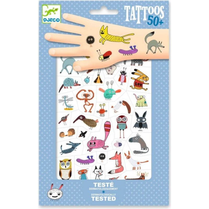Djeco T&auml;toveeringud - V&auml;ikesed tegelased (50+ t&auml;toveeringut)