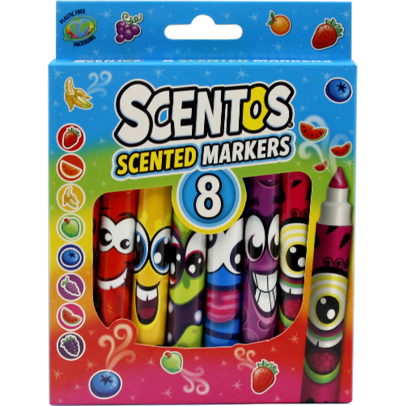 Dumel SCENTOS ST 40605 lõhnastatud markerid – naljakad näod, 8 tk
