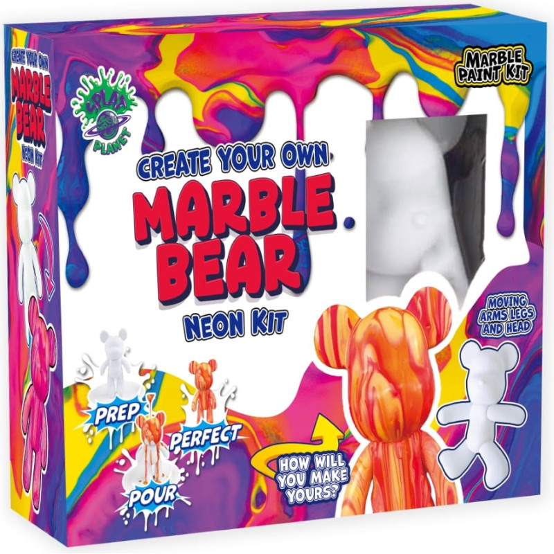 Splat Planet Marble Bear meisterduskomplektiga, neoon