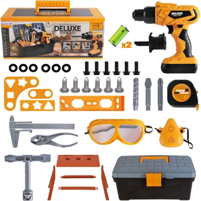 Woopie Zestaw Narzędzi Małego Majsterkowicza z Wkrętarką w Walizce 39el.