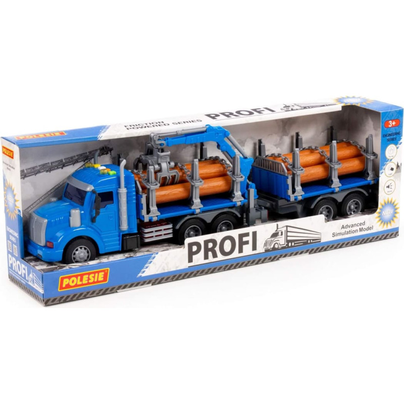 Polesie Log transporter with trailer, inertia-powered, in box 54 cm 96197