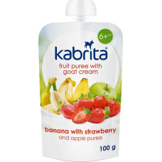 Kabrita Fruit puree with goat milk cream "Banana Strawberry and Apple puree" for babies from 6 months, 100g