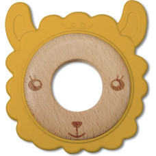 Teether Bite&Play ring wooden and silicone 3m+ lama