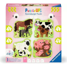 Ravensburger Puzzle UP 4in1 Farm Animals – 4 Contour-Shaped Puzzles 2+