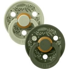 Bibs Holiday &ndash; Colour Round Sage / Hunter Green 6-18m 2pcs