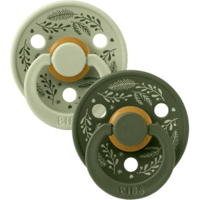 Bibs Holiday &ndash; Colour Round Sage / Hunter Green 6-18m 2pcs