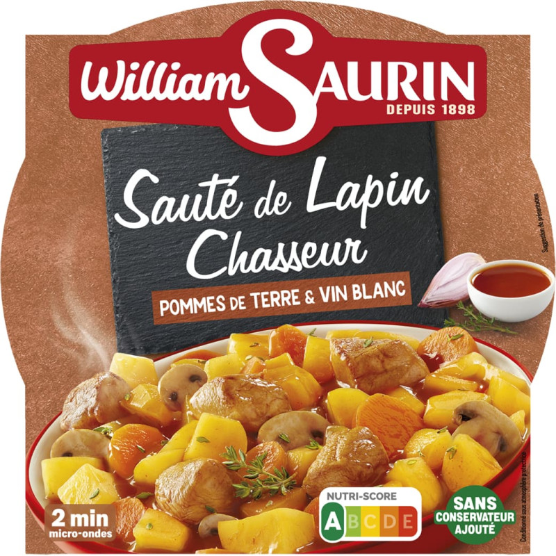 William Saurin Chef&rsquo;s rabbit stew in white wine sauce, in a tray, 300 g