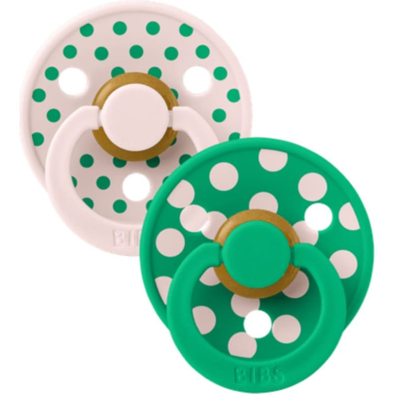 Bibs Collection Colour Round &ndash; Polka Dots Petal / Cactus 6-18m 2pcs
