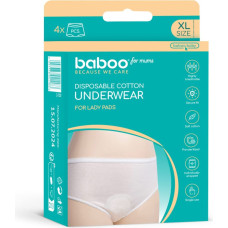 Baboo Disposable Cotton Underwear, Size XL, 4 pcs