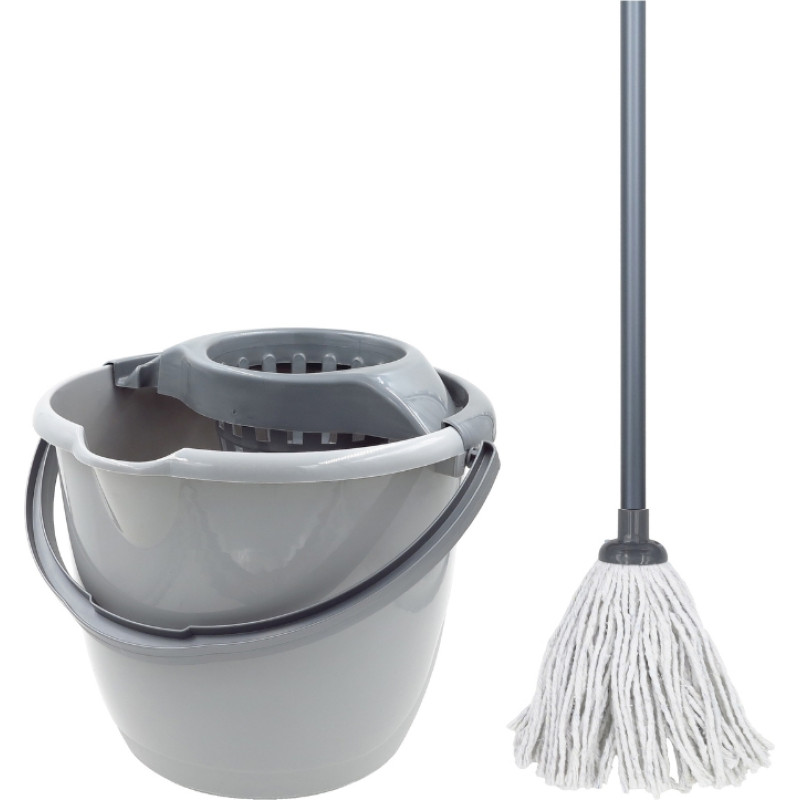 Sauber Spainis apaļš 12L ar nospiežamo un mopa komplekts