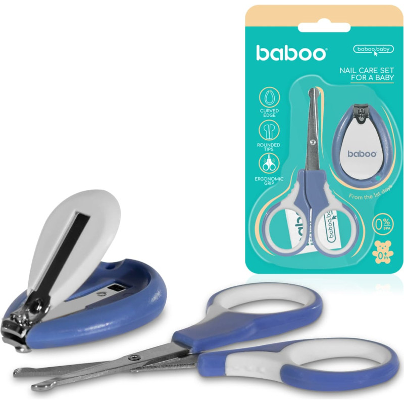 Baboo Nail Care Set: Baby Scissors and Nail Clippers, 0+ Months
