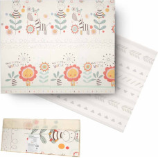 Izglītojošs divpusējs salokāms putuplasta paklājs 180x200cm dzīvnieku raksts