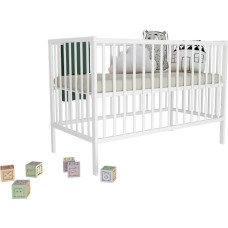 Bobas beebivoodi MAGDA allalastava küljega, valge, 120 × 60 cm